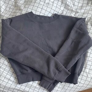 Cropped Aritzia Women's Crewneck Sweatshirt - Charcoal